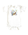 Party Animal Primary Colors Baby Onesie