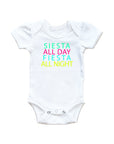 Siesta All Day Fiesta All Night Baby Onesie