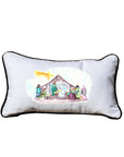 Original Watercolor Nativity White Lumbar Pillow with Piping