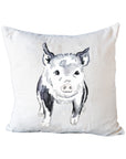 Original Watercolor Pig Natural Colored Pillow