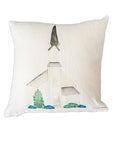 White Church Natural Colored Pillow