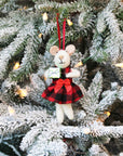 Mr & Mrs Mouse Red Plaid Outfit Ornament