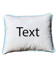 Custom Rectangular White Pillow with Piping