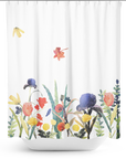 Ralph Moberly Floral Watercolor Painting | Shower Curtain | Cotton 72" x 72"