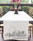 Vintage Saint Louis Skyline Table Runner