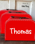 Personalized Red Cardboard Suitcases