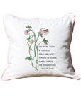 God Spoke Today In Flowers White Square Pillow with Piping