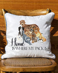 Home Where My Pack Is Pillow With Piping
