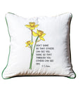 C S Lewis Shine Quote White Square Pillow with Piping