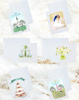 Watercolor Wedding Stationery and Notecard Set (going to the chapel)