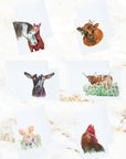 Watercolor Animals Stationery and Notecard Set