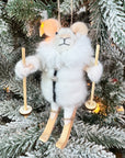 Skiing Mouse Ornament