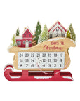 Christmas Sleigh Countdown Sign Magnetic Snowflake Advent Decor