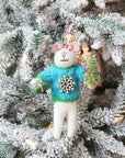 Snowflake Mice - Sweater Mouse Ornament