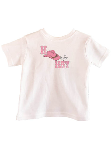 H Is For Hat Pink Toddler Tee