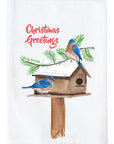 Bluebirds at Birdfeeder Kitchen Towel