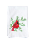 Christmas Cardinal On Snowy Branch Kitchen Towel