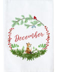 December Wreath with Options Kitchen Towel
