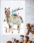 Falalalallama with Rabbits Kitchen Towel