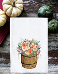 Floral Fall Barrel Kitchen Towel