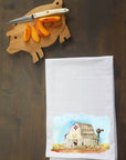 Cream Barn with Animals Kitchen Towel