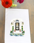 Front Door Facade Spring Kitchen Towel