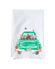 Green Truck With Flowers Kitchen Towel
