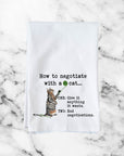 Negotiate with cat Kitchen Towel