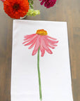 Pink Coneflower Kitchen Towel
