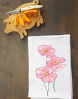 Pink Cosmos Floral Kitchen Towel