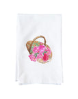 Peonies In Basket Kitchen Towel