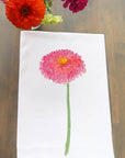 Pink Zinnia Kitchen Towel
