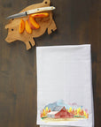 Red Barn with Star Kitchen Towel