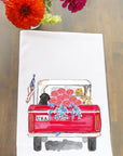 Patriotic Vintage Truck Kitchen Towel