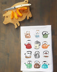 Tea Kettle Collage Kitchen Towel