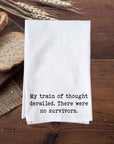 Train of thought derailed Kitchen Towel