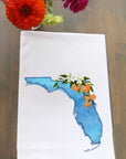 Floral Watercolor State Kitchen Towel