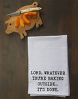 Lord baking outside Kitchen Towel
