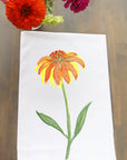Yellow and Orange Zinnia Kitchen Towel