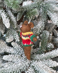 Ugly Multicolored Sweater Brown Mouse Ornament