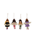 Girl Felted Wood Ornament Personalized