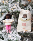 Girl Felted Wood Ornament Personalized