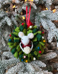 Wreath with Mouse Ornament