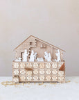 Unfinished Wooden Christmas Nativity Advent Calendar with LED lights| Family Heirloom| Christmas Countdown| Days Until Christmas