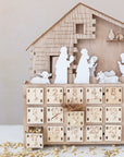 Unfinished Wooden Christmas Nativity Advent Calendar with LED lights| Family Heirloom| Christmas Countdown| Days Until Christmas