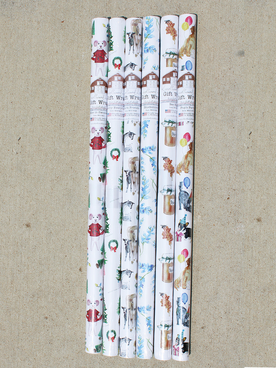 Pup's Party Wrapping Paper BUY 4+ for FREE SHIPPING!