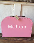 Personalized Pink Cardboard Suitcases
