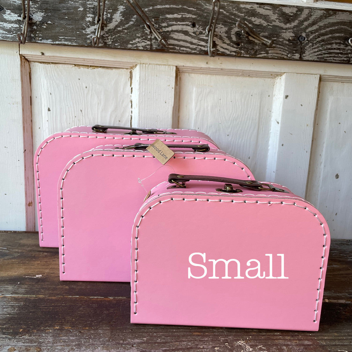 Pink Paperboard Suitcases, Set of 3 Vintage Style Storage Boxes (3 Siz –  Okuna Outpost