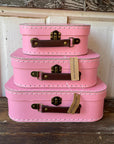 Personalized Pink Cardboard Suitcases