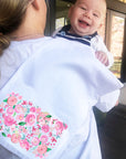 Pink Floral Burp Cloth